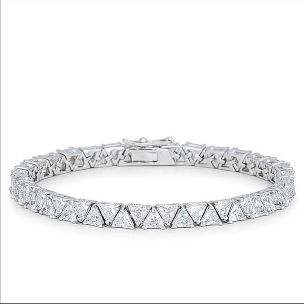 18k 13ct Trillion Tennis Bracelet
